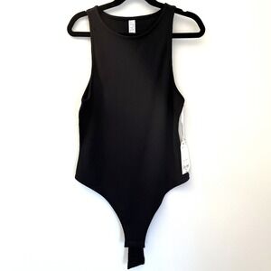 Stylus‎ Black Ribbed Bodysuit Women's Size S NWT Stretch Fitted Layering Top